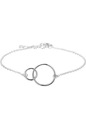 GLAMS Armband rondjes 1,3 mm 16 + 2,5 cm - 14 mm - Zilver
