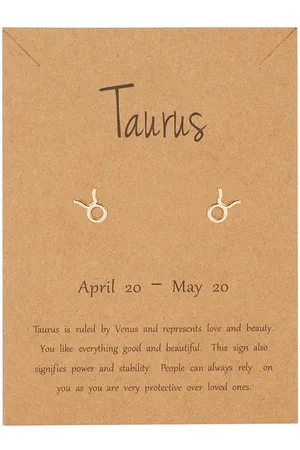 Bixorp Stars Stier / Taurus Oorbellen Goudkleurig Sterrenbeeld - Zodiac Oorknopjes