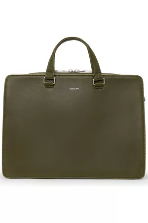 Matt & Nat Briefcase David Vintage Laptop Bag | Olive Groen | Duurzame Productie