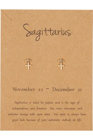 Bixorp Stars Boogschutter / Sagittarius Oorbellen Goudkleurig Sterrenbeeld - Zodiac Oorknopjes