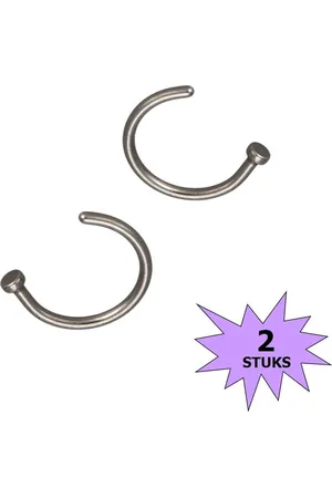 Fako Bijoux® Neuspiercing - Open Ring - 8mm - - 2 Stuks