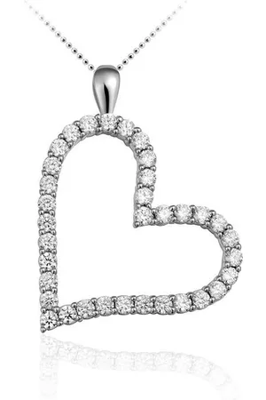 Juwelier Emo Hart Ketting Fantasiemodel - Zilveren Ketting met hanger - 01111 - 45 CM