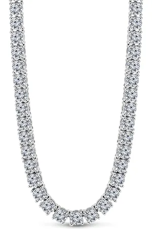 Juwelier Emo Tennis Ketting Premium - Ronde Zirkonia stenen 5 MM - Lengte 45 CM