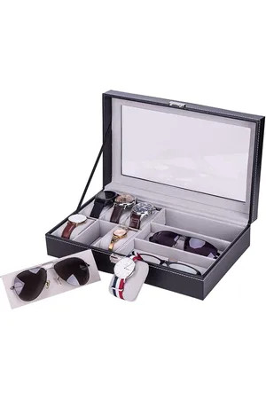 Fliex Horlogedoos - Brillen 3X - Horloge 6X - - Glas - Slot
