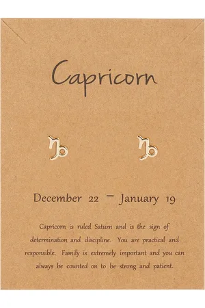 Bixorp Stars Steenbok / Capricorn Oorbellen Goudkleurig Sterrenbeeld - Zodiac Oorknopjes