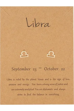 Bixorp Stars Weegschaal / Libra Oorbellen Goudkleurig Sterrenbeeld - Zodiac Oorknopjes