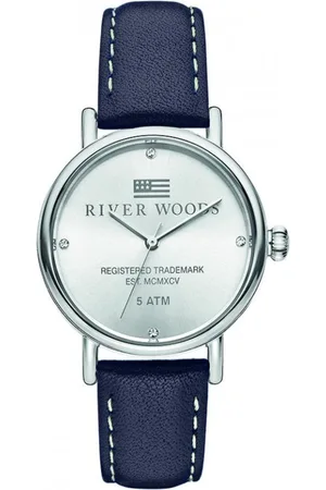 River Woods Arkansas RW340037 Horloge - Leer - Blauw - ?? 34 mm