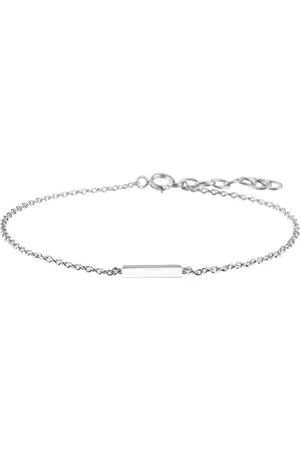 GLAMS Armband balkje 1,2 mm 16 + 2,5 mm - Zilver