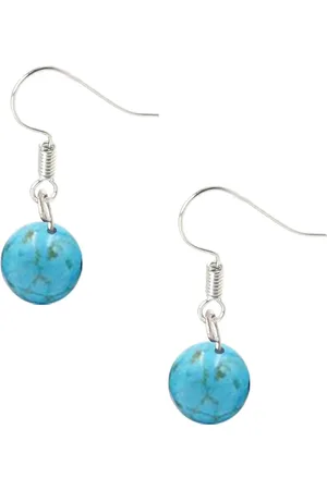 Bixorp Gems Turkoois Edelstenen Oorbellen - Turquoise Dames Oorbellen met Kraaltjes - Edelsteen Oorhangers - Cadeau voor Meisjes & Vrouwen