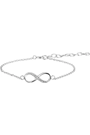 GLAMS Yep! armband infinity zirkonia 1,0 mm 15,5 + 2,5 cm - Zilver