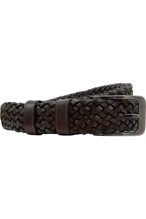 ARRIGO BELLO Riem - Gevlochten Leer - 3.5 cm - Leren Riem - 125 cm (Taille maat 105 cm)