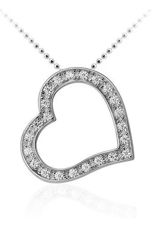 Juwelier Emo Zilveren Ketting met hanger - Hart Ketting - 01119 - L 45 CM - DIAMETER 17 CM