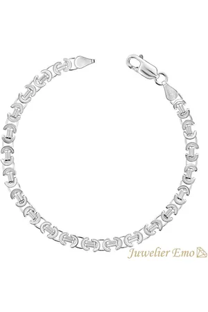 Juwelier Emo Armband – Platte Koningsarmband gerhodineerd – Dikte 5 MM - Lengte 19 CM