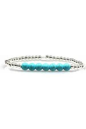 Heaven Eleven Dames - armband - 925 zilver - turquoise - turkoois - 3,5mm - 17cm