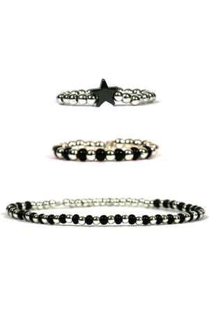 Heaven Eleven 925 Sterling SET - twee ringen - Ã©Ã©n armband - 2,5mm