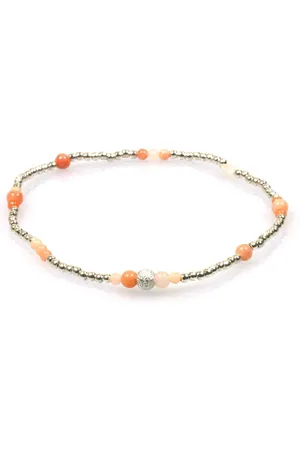 Heaven Eleven 925 - 1mm - kleur peach - diamant steen