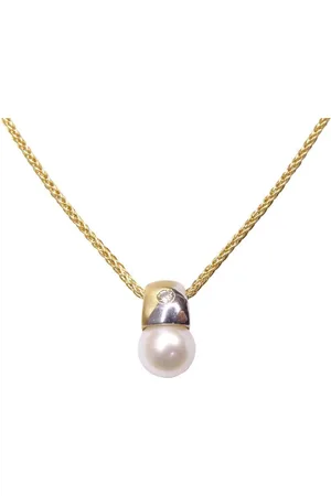 Christian Gouden ketting met parel en diamant hanger