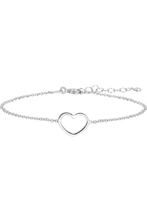 GLAMS Armband hart 1,3 mm 16 + 3 cm - Zilver