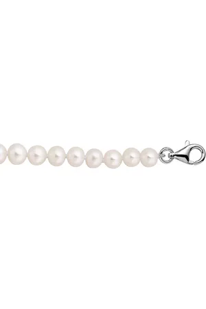 GLAMS Armband parel 5,5 mm 18 + 3 cm - 5.5 - Zilver