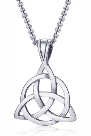 Mendes Heren ketting Edelstaal Triquetra Knoop Zilverkleurig