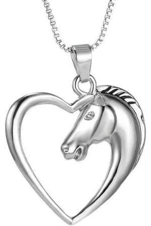 Fashion Favorite Ketting Paard In Hart - Kinderen - Plating - 45 cm