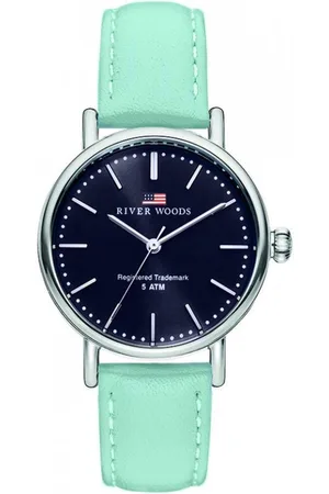 River Woods Oswego RW340026 Horloge - Leer - Blauw - ?? 34 mm