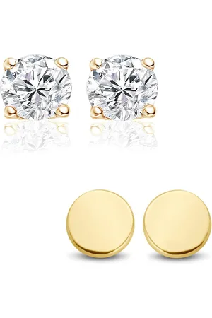 New Bling 9NB SET021 Zilveren Oorknopjes Dames - Set - 2 Paar - 5mm - Rondje - Zirkonia