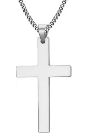 Mendes Heren Ketting - Kruis - kettinghanger - Cubaanse Schakel - - Zilverkleurig
