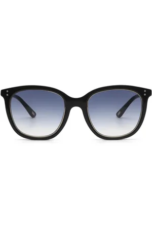 IKKI GIULIANA 75-1 Dames Zonnebril - Handgemaakt - Plantaardig Acetaat - Metaal - Zwart - Blauw