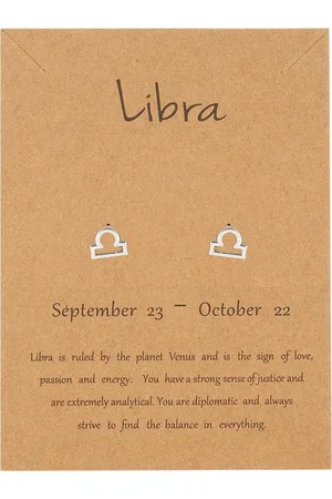Bixorp Stars Weegschaal / Libra Oorbellen Zilverkleurig Sterrenbeeld - Zodiac Oorknopjes
