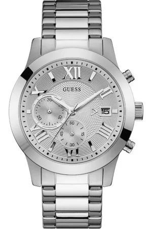 Guess Heren Horloges - Herenhorloge Atlas zilverkleurig W0668G7