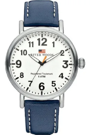 River Woods Sacramento RW420010 Horloge - Leer - Blauw - ?? 42 mm