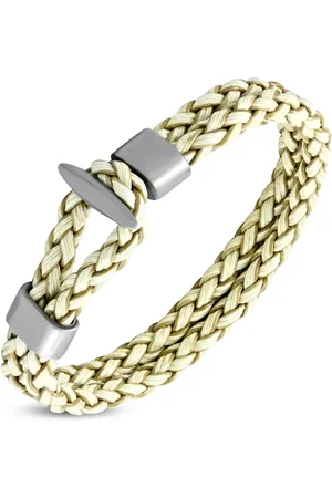 Amanto Armband Farrel C - Leer - 316L Staal - Anker - 10mm - 21cm