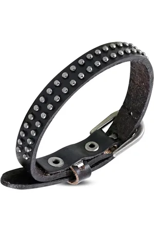 Amanto Armband Aisar - Leer - Studs - 12mm - Aanpasbaar