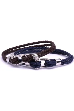 FortunaBeads Nautical M2+3 Set Blauw Armband – Heren – Leer – Large 20cm