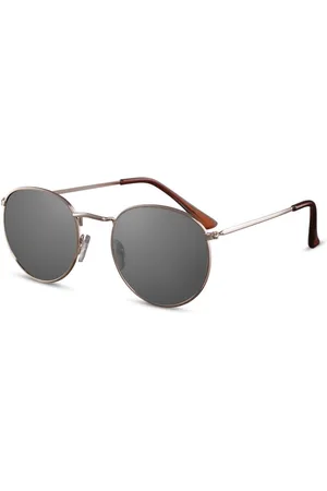 Cwi Zonnebril Unisex Rond Goud/zwart (2154)