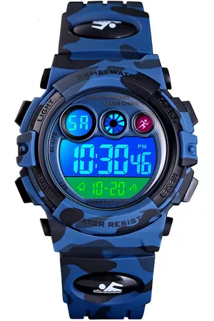 A&K Horloges - Digitale Leger Kinderhorloge | Waterdicht | LED Verlichting | Stopwatch | Sport Watch Kids | Army Blauw | S + Geschenkdoosje
