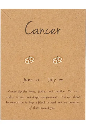 Bixorp Stars Kreeft / Cancer Oorbellen Goudkleurig Sterrenbeeld - Zodiac Oorknopjes