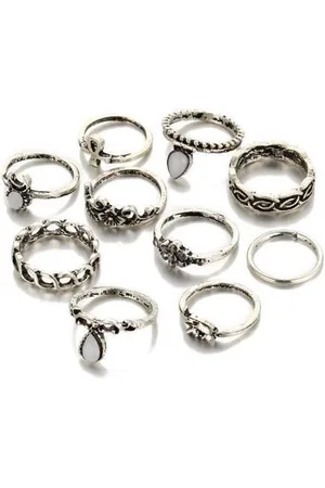 Joboly Ibiza boho bohemien stijl ringen set 10 stuks - Dames
