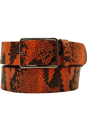 KÖ Kind Düsseldorf Riem - Fluo Python Orange Dames riem - Broekriem Dames - Dames riem - Dames riemen - heren riem - heren riemen - riem - riemen - Designer riem - luxe