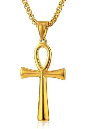 Mendes Heren ketting Edelstaal Egyptische Sleutel Goudkleurig