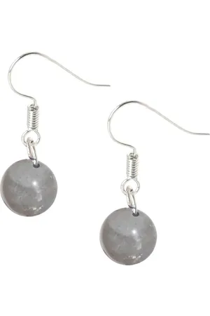 Bixorp Gems Labradoriet Edelstenen Oorbellen - Grijze Dames Oorbellen met Kraaltjes - Edelsteen Oorhangers - Cadeau voor Meisjes & Vrouwen