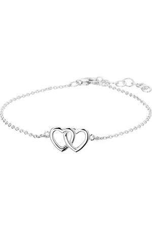 GLAMS Armband hart 1,3 mm 15,5 + 2,5 cm - Zilver