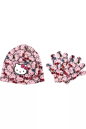 Hello Kitty Winterset - Muts & Handschoenen - Model "Multiple Kitties!" - Roze - 54 cm
