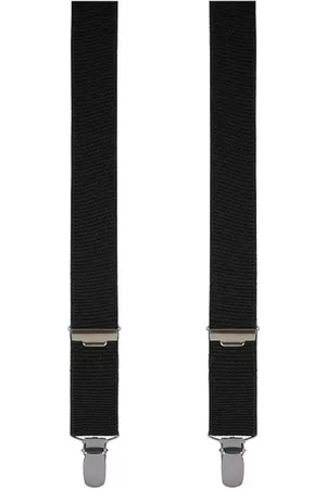 Profuomo Accessoire bretels - Zwarte bretels met zilveren clips