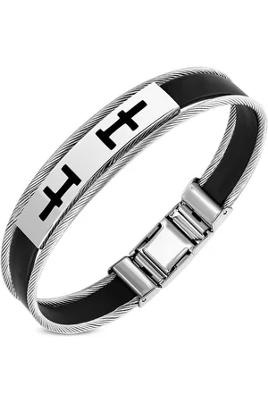 Amanto Armband Geoff D - 316L Staal - Kabel - Rubber - 10mm - 20cm