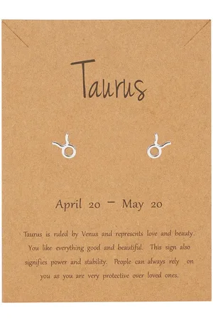 Bixorp Stars Stier / Taurus Oorbellen Zilverkleurig Sterrenbeeld - Zodiac Oorknopjes