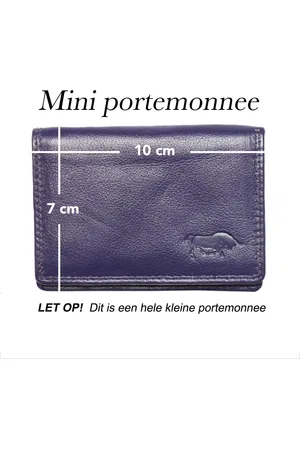 ARRIGO BELLO Dames Portemonnee Mini Leer - Dames Portemonnee Extra Klein