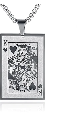 Mendes Zilverkleurige Venetiaanse Heren Schakelketting met Koning Hanger