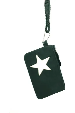 Lederen keycord tas - leer - keykoord - ster wit leer- nek tas voor om de nek handen vrij 12x18